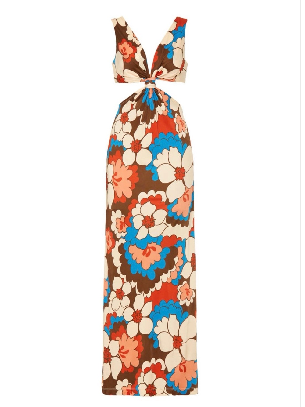 Ronny Kobo Collection Cream, Brown, Blue, Red Embroidered Label Top